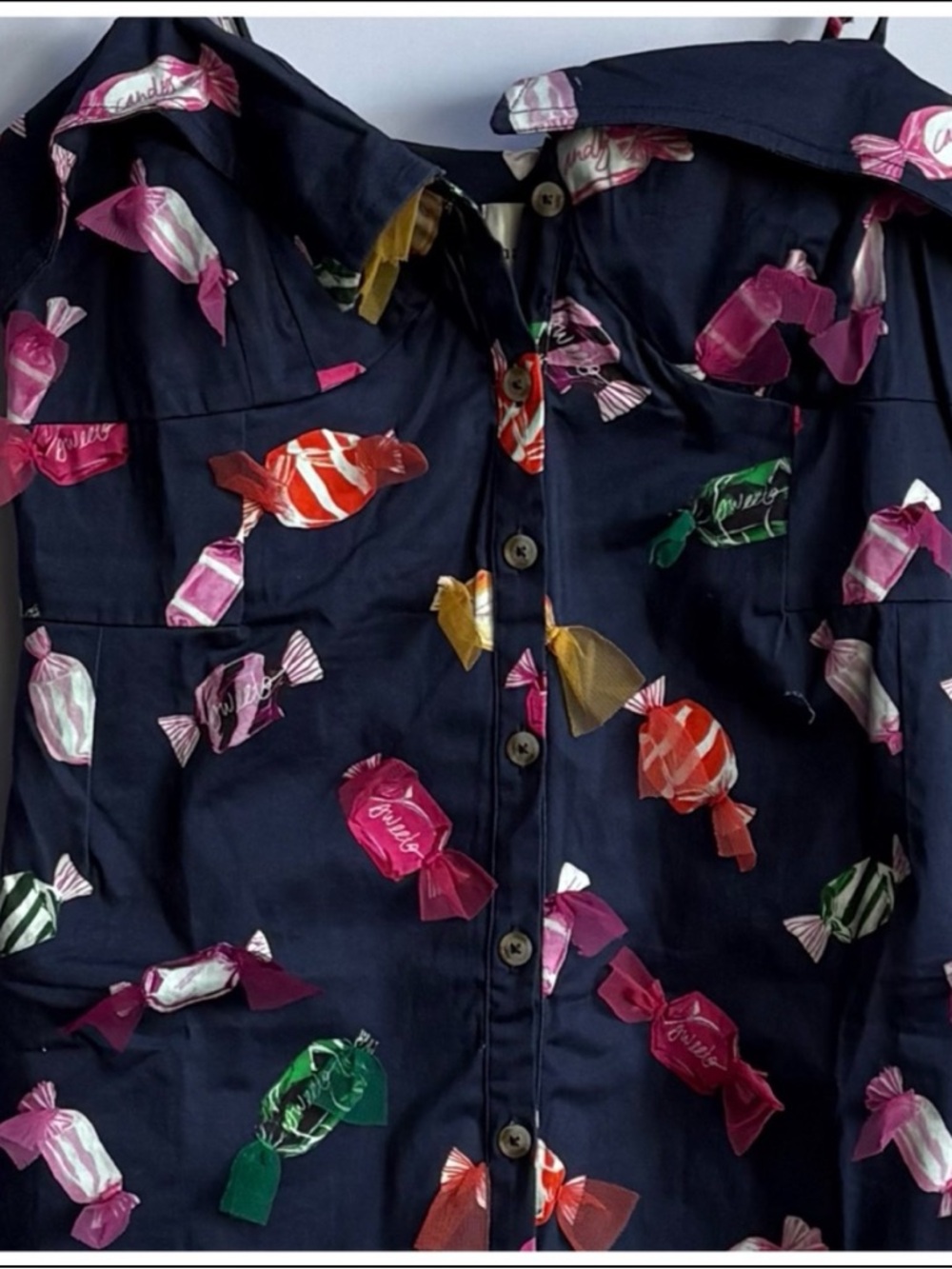 NWT Anthropologie Maeve Printed Buttondown Mini 3D Candies Vacay Party Dress - Picture 5 of 12